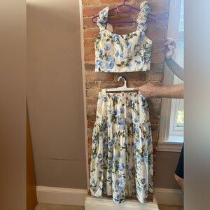 Abercrombie Floral Blue and White Two-Piece Set